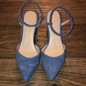 Marc Fisher blue suede heels